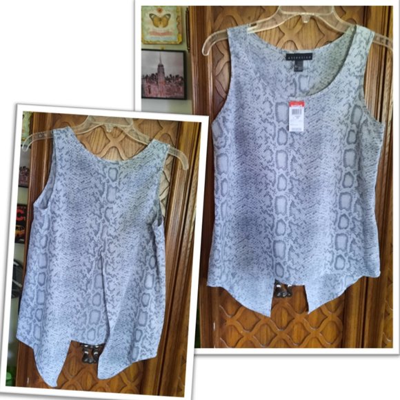 ATTENTION Snakeskin Split Back Shell Tank NWT! - Size XS - Picture 2 of 16